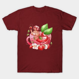 Mermaid Teacup - Strawberry Sweetheart T-Shirt